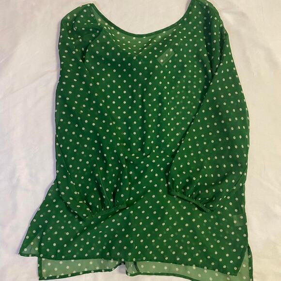 Sweet Pea New York & Company Polka Dot Blouse sz small - Picture 1 of 8